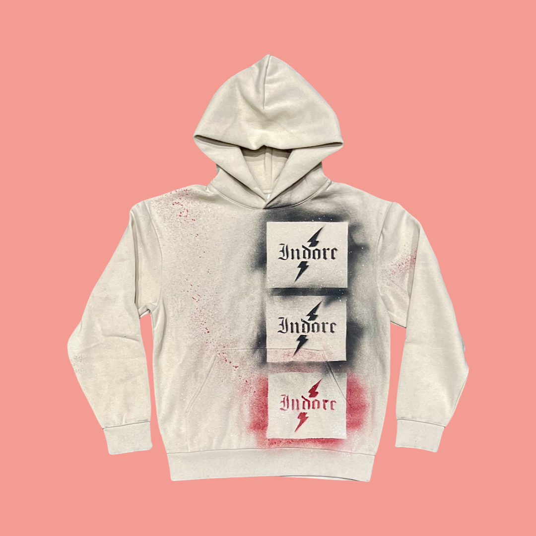 INDORE BOX LOGO HOODIE - CREAM